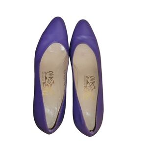 Vintage Ferragamo Purple 2.5" Heel Shoes 8AAAA